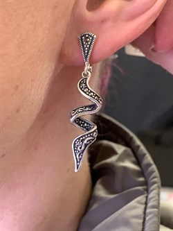 *Серьги Марказит арт. HE1322-272 Вес 7,84 г - фото 327795 *Серьги Марказит арт. HE1322-272 Вес 7,84 г - фото 327795