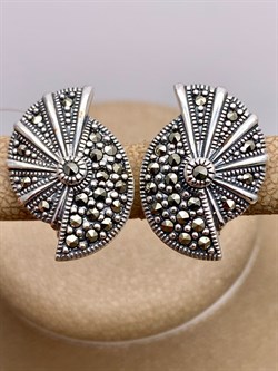 *Серьги Марказит арт HE702-058 вес 7,79 г - фото 328074