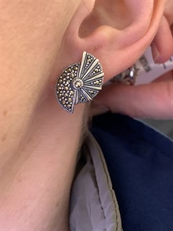 *Серьги Марказит арт HE702-058 вес 7,79 г - фото 328075