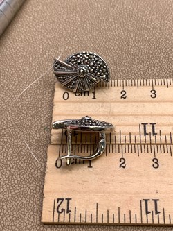 *Серьги Марказит арт HE702-058 вес 7,79 г - фото 328077