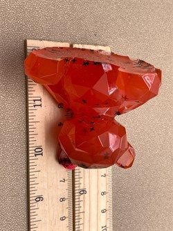 Сувенир Мишка Красный Звездный арт 361224 вес 62,68 гр Украшение для интерьера Ручная работа - фото 328247