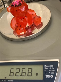 Сувенир Мишка Красный Звездный арт 361224 вес 62,68 гр Украшение для интерьера Ручная работа - фото 328248