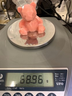 Сувенир Мишка Пудровый розовый арт 371224 вес 68,96 гр Украшение для интерьера Ручная работа - фото 328254