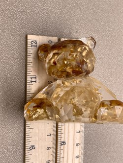 Сувенир Мишка Янтарь Золотая поталь арт 391224 вес 71,84 гр Украшение для интерьера Ручная работа - фото 328266