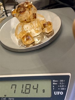 Сувенир Мишка Янтарь Золотая поталь арт 391224 вес 71,84 гр Украшение для интерьера Ручная работа - фото 328268