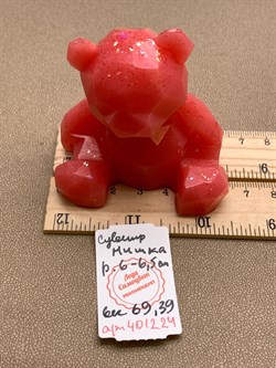 Сувенир Мишка Чайная Роза арт 401224 вес 69,39 гр Украшение для интерьера Ручная работа - фото 328276