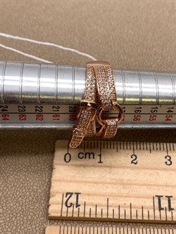 *Кольцо р.19 Ремешок Белый Фианит арт. MP-R00843-X-G-X-X-W-031 вес 5,6 г - фото 328301