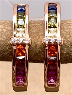 *Серьги Фианит Микс шпинель синт арт. SL-E1478-3-X-G-W-X-M3-281 вес 3,7 г - фото 328322 *Серьги Фианит Микс шпинель синт арт. SL-E1478-3-X-G-W-X-M3-281 вес 3,7 г - фото 328322