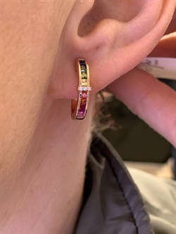 *Серьги Фианит Микс шпинель синт арт. SL-E1478-3-X-G-W-X-M3-281 вес 3,7 г - фото 328324 *Серьги Фианит Микс шпинель синт арт. SL-E1478-3-X-G-W-X-M3-281 вес 3,7 г - фото 328324