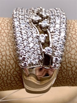 *Кольцо р.17,5 Белый Фианит Микро вставки арт. MP-R00290-X-W-X-X-W-585 вес 7,1 г - фото 328454