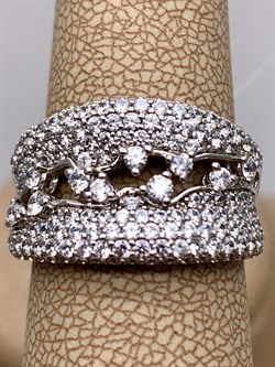 *Кольцо р.17,5 Белый Фианит Микро вставки арт. MP-R00290-X-W-X-X-W-585 вес 7,1 г - фото 328455