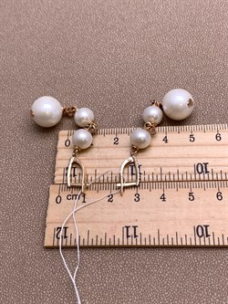 *Серьги д.8-9 д.12,5-15 Белый Жемчуг цв Красное арт. 2.0590.q.m-768 Вес 12,36 г - фото 328806 *Серьги д.8-9 д.12,5-15 Белый Жемчуг цв Красное арт. 2.0590.q.m-768 Вес 12,36 г - фото 328806