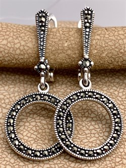 *Серьги Круги Марказит арт. HE0905-883 Вес 5,05 г - фото 328826 *Серьги Круги Марказит арт. HE0905-883 Вес 5,05 г - фото 328826