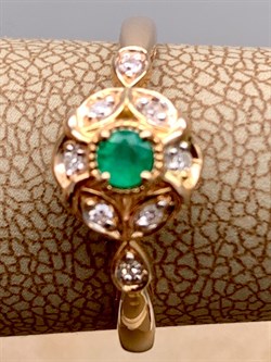 *Кольцо р.17,5 Изумруд цв Красное арт. 14430-101-978, (вес 2,21 г) - фото 329055