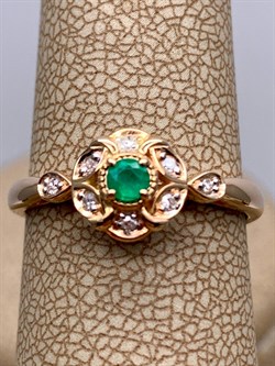 *Кольцо р.17,5 Изумруд цв Красное арт. 14430-101-978, (вес 2,21 г) - фото 329058