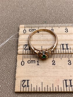 *Кольцо р.17,5 Изумруд цв Красное арт. 14430-101-978, (вес 2,21 г) - фото 329061