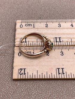 *Кольцо р.17,5 Изумруд цв Красное арт. 14430-101-978, (вес 2,21 г) - фото 329062