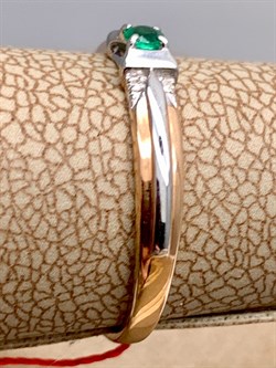 *Кольцо р.16,5 Изумруд цв Красное арт. 13825-101-494 (вес 1,33 г) - фото 329077