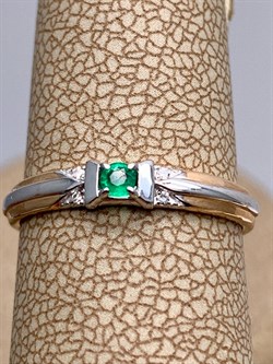 *Кольцо р.16,5 Изумруд цв Красное арт. 13825-101-494 (вес 1,33 г) - фото 329078