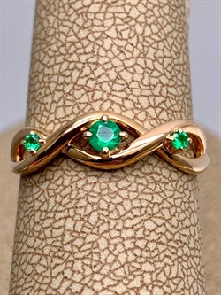 *Кольцо р.17,5 Изумруд цв Красное арт. 13534-101-422 (вес 1,84 г) - фото 329098