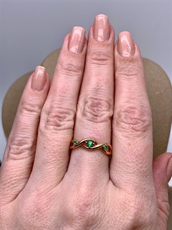 *Кольцо р.17,5 Изумруд цв Красное арт. 13534-101-422 (вес 1,84 г) - фото 329099
