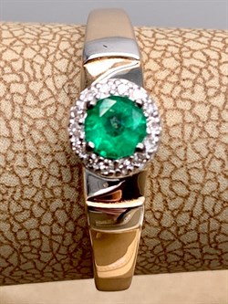 *Кольцо р.17,5 Изумруд цв Красное арт. 13081-101-372 (вес 2,09 г) - фото 329107