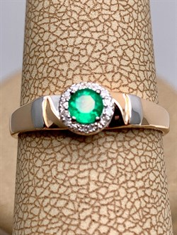 *Кольцо р.17,5 Изумруд цв Красное арт. 13081-101-372 (вес 2,09 г) - фото 329109