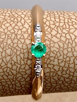 *Кольцо р.17,5 Изумруд цв Красное арт. 13621-101-283 (вес 1,1 г) - фото 329129