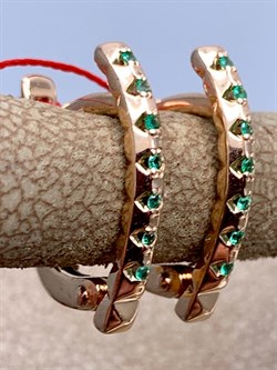 *Серьги Изумруд цв Красное арт. 23619-101-378 (вес 2,3 г) - фото 329149