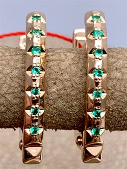 *Серьги Изумруд цв Красное арт. 23619-101-378 (вес 2,3 г) - фото 329151