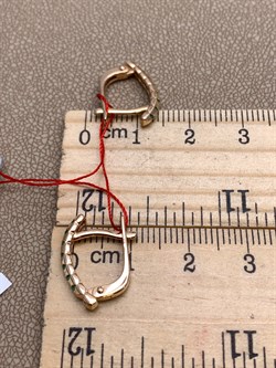 *Серьги Изумруд цв Красное арт. 23619-101-378 (вес 2,3 г) - фото 329152