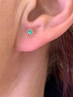 *Пусеты Изумруд цв Красное арт. 2275-101-858 (вес 0,9 г) - фото 329156