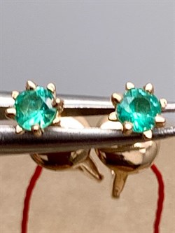 *Пусеты Изумруд цв Красное арт. 2275-101-858 (вес 0,9 г) - фото 329159