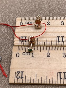 *Пусеты Изумруд цв Красное арт. 2275-101-858 (вес 0,9 г) - фото 329161