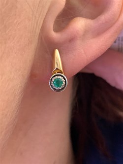 *Серьги Изумруд цв Красное арт. 21535-101-630 (вес 3,42 г) - фото 329167