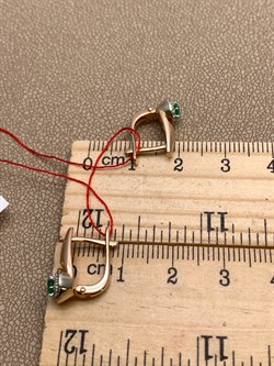 *Серьги Изумруд цв Красное арт. 21535-101-630 (вес 3,42 г) - фото 329168