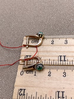 *Серьги Изумруд цв Красное арт. 21535-101-630 (вес 3,42 г) - фото 329169