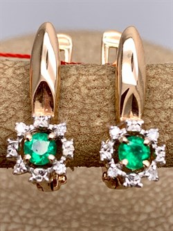 *Серьги Изумруд цв Красное арт. 23624-101-407 (вес 2,46 г) - фото 329183