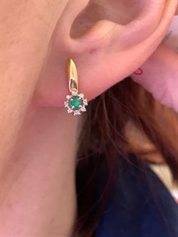 *Серьги Изумруд цв Красное арт. 23624-101-407 (вес 2,46 г) - фото 329184