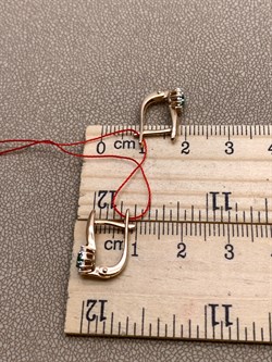 *Серьги Изумруд цв Красное арт. 23624-101-407 (вес 2,46 г) - фото 329185