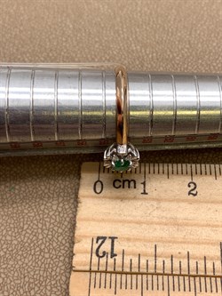 *Кольцо р.17,5 Изумруд цв Красное арт. 13503-101-551, (вес 1,8 г) - фото 329188