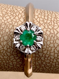 *Кольцо р.17,5 Изумруд цв Красное арт. 13503-101-551, (вес 1,8 г) - фото 329190