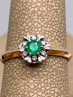 *Кольцо р.17,5 Изумруд цв Красное арт. 13503-101-551, (вес 1,8 г) - фото 329193