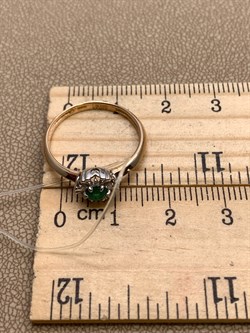 *Кольцо р.17,5 Изумруд цв Красное арт. 13503-101-551, (вес 1,8 г) - фото 329196