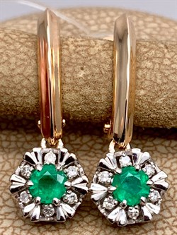 *Серьги Изумруд цв Красное арт. 23503-101-674 (вес 3,44 г) - фото 329201