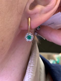 *Серьги Изумруд цв Красное арт. 23503-101-674 (вес 3,44 г) - фото 329202