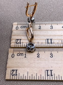 *Серьги Изумруд цв Красное арт. 23503-101-674 (вес 3,44 г) - фото 329203