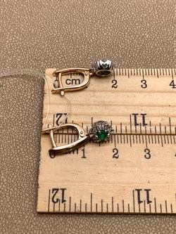 *Серьги Изумруд цв Красное арт. 23503-101-674 (вес 3,44 г) - фото 329205