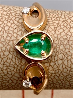 *Кольцо р.16,5 Изумруд цв Красное арт. 13510-101-628 (вес 1,95 г) - фото 329210