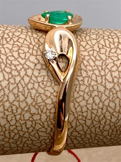 *Кольцо р.16,5 Изумруд цв Красное арт. 13510-101-628 (вес 1,95 г) - фото 329211